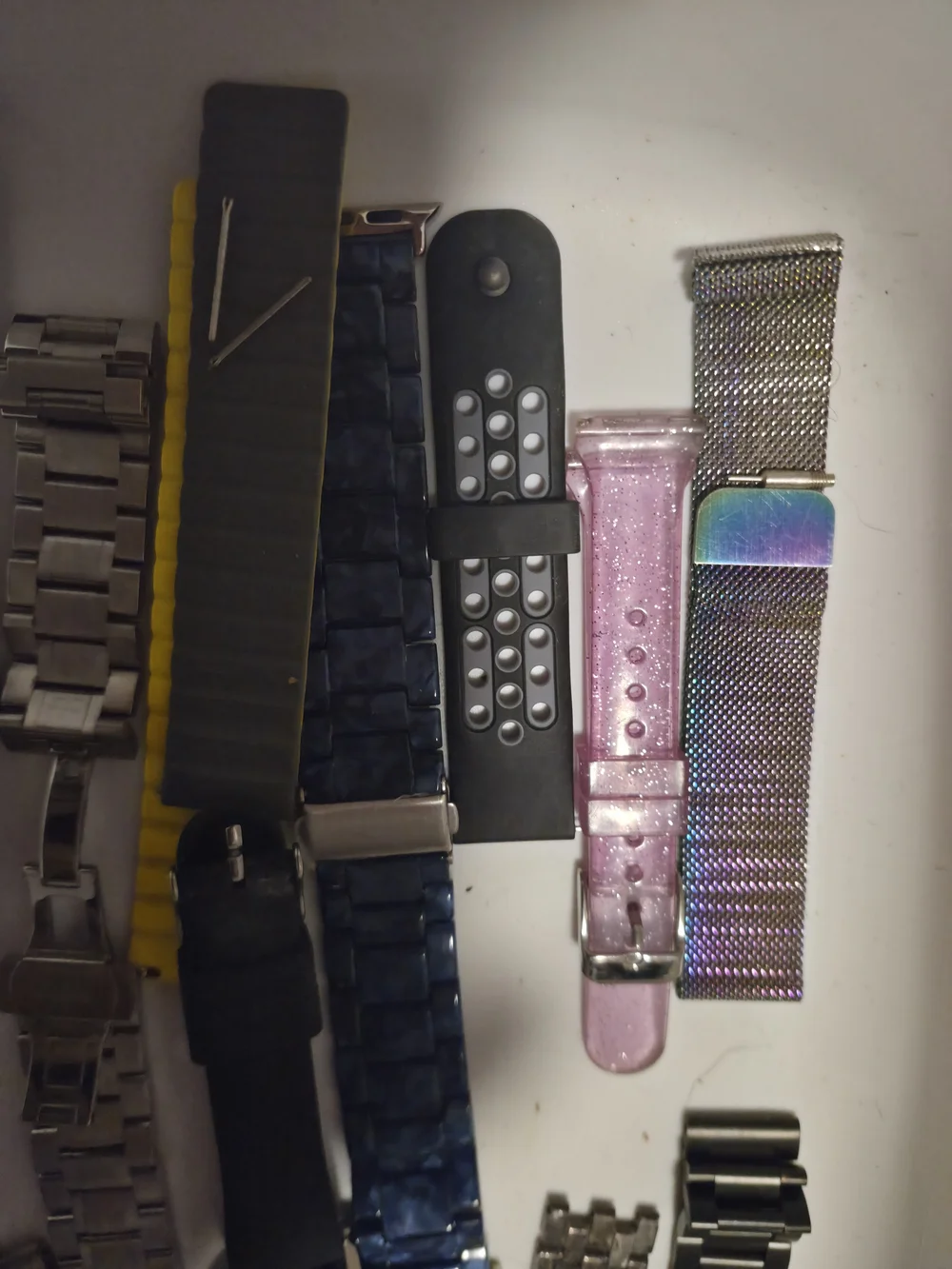 Mixed Watch Straps and Replacement Bands - Black, Silver, Blue, Pink, Yellow